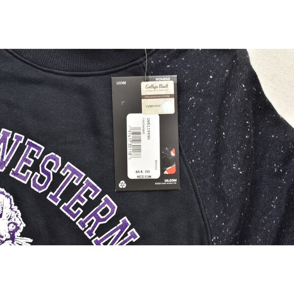 Under Armour Women's Regular Size M Northwestern Wildcats Sweatshirt Black NEW - Picture 2 of 8